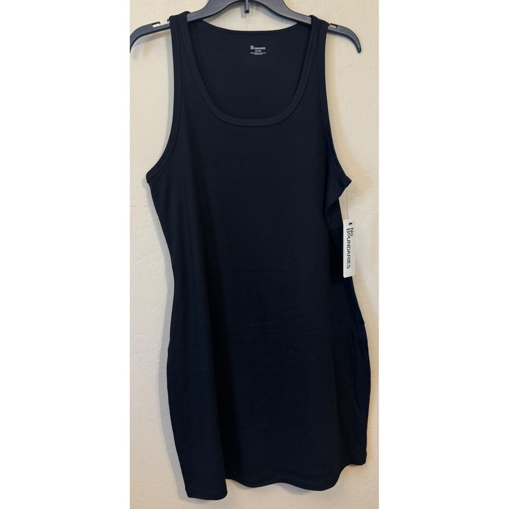 No Boundaries Tank Dress Women XXL BlackSoot Sleeveless Ribbed Bodycon Curvy NEW